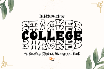 Stacked Monogram Fonts for College Crafts and Gifts